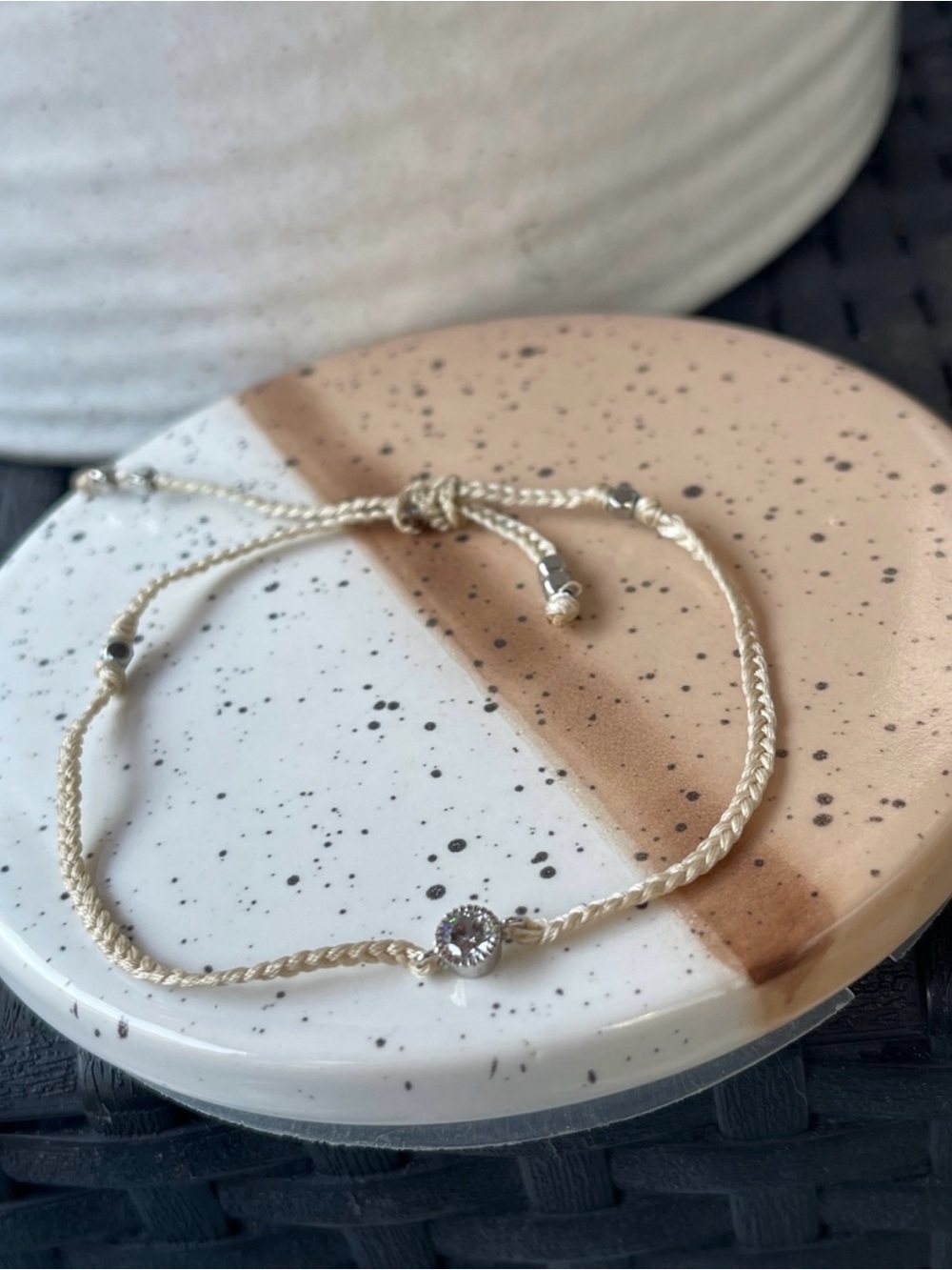 New✨ Braided Bracelet with Clear Crystal Accent